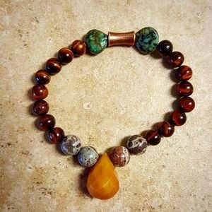 𝅺semi Precious Stone pendant Bracelet Small